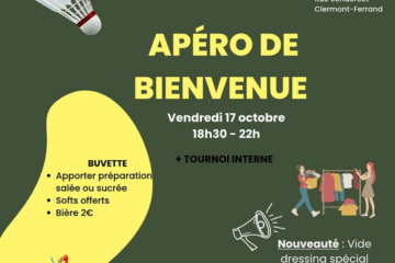Apéro de bienvenue le vendredi 17 octobre 2025